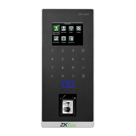 ZKaccess ZKTeco OP-200 Quick Start Manual
