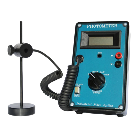 Industrial Fiber Optics IF Power Meter Manuals