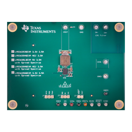 Texas Instruments LM53625 QEVM Series Manuals