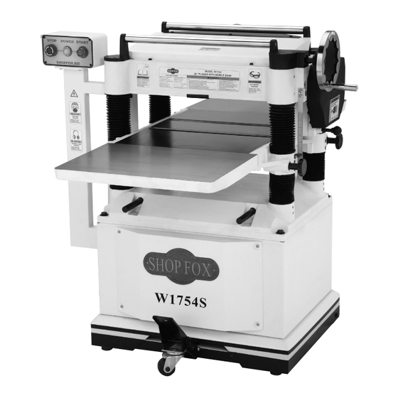Shop fox  W1754S Manual Insert