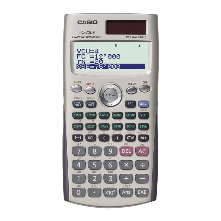 Casio FC-200V Manual