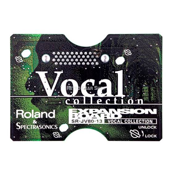 Roland SR-JV80-13 Owner's Manual