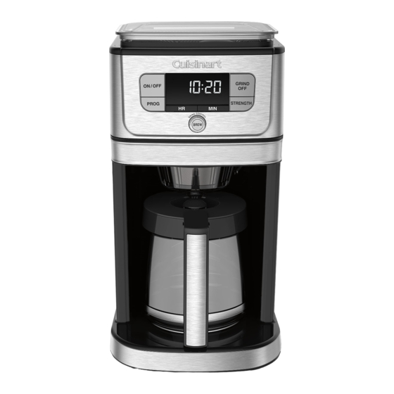 Cuisinart DGB-800 Quick Reference & Setup Manual