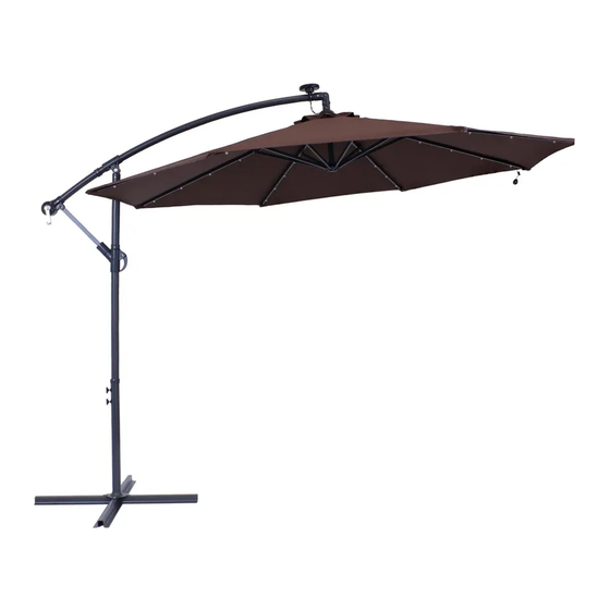 Sunnydaze Decor 10' OFFSET CANTILEVER UMBRELLA WITH SOLAR LED LIGHTS Quick Start Manual