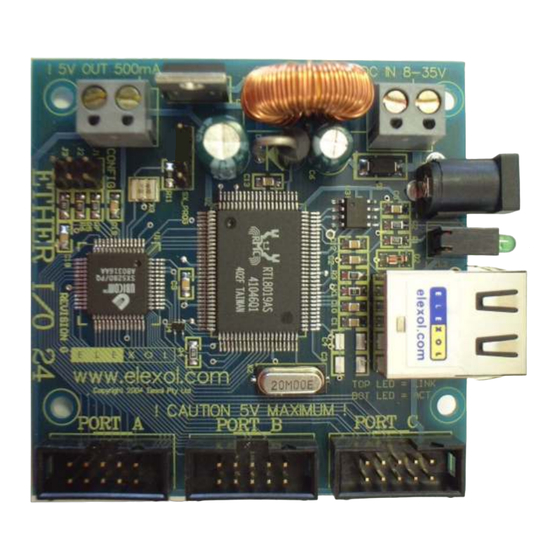 User Manuals: ELEXOL Ether I/O 24 Ethernet Module