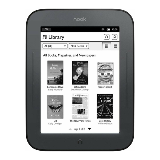 Barnes & Noble NOOK Simple Touch Quick Start Manual