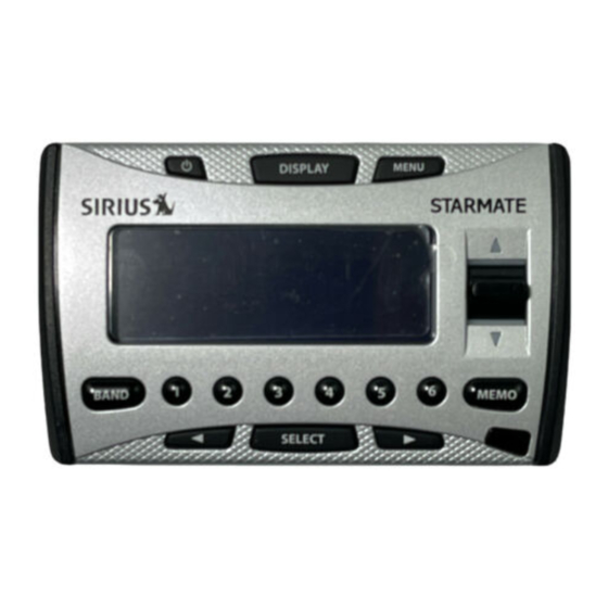 Sirius Satellite Radio Starmate ST1 User Manual