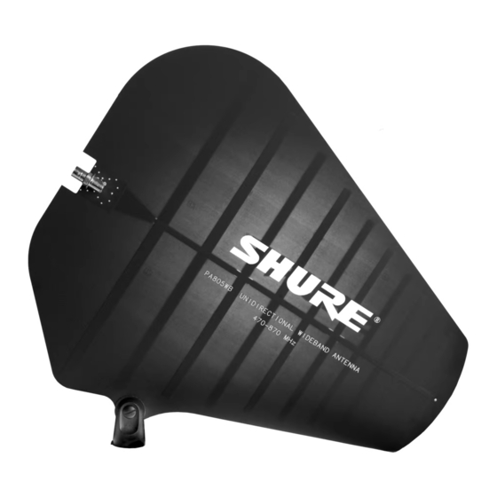 Shure PA805 Series Manual