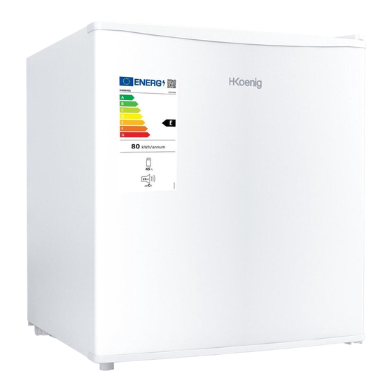 H.Koenig FGX480 Freestanding Mini Fridge Manuals