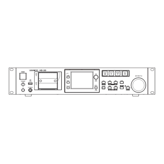 Tascam HS-20 Owner's Manual