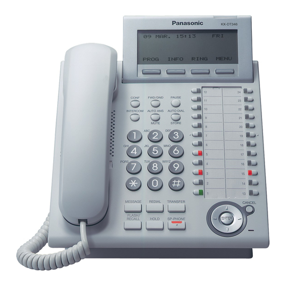 Panasonic KXDT346 - DIGITAL PROPRIETARY TELEPHONE Manuals