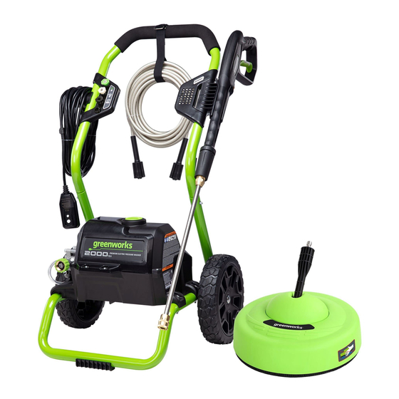 GreenWorks GPW2000-1RG Quick Start Manual