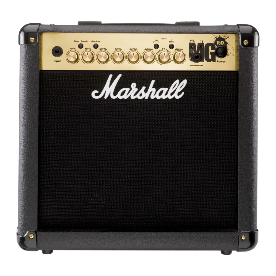 Marshall Amplification MG100FX Manuals