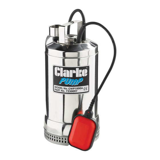 Clarke CWP1000A Operation & Maintenance Instructions Manual