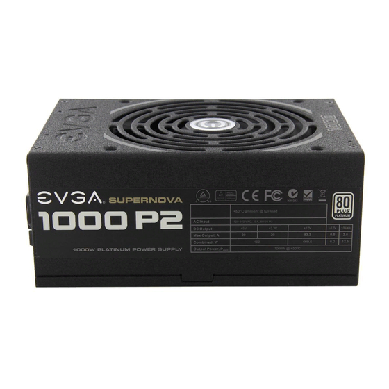 EVGA Supernova 1000 p2 Platinum User Manual