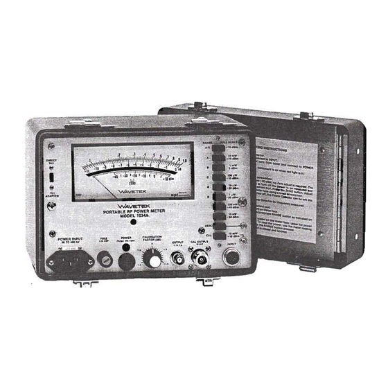 Wavetek 1034A Operating And Maintenance Manual