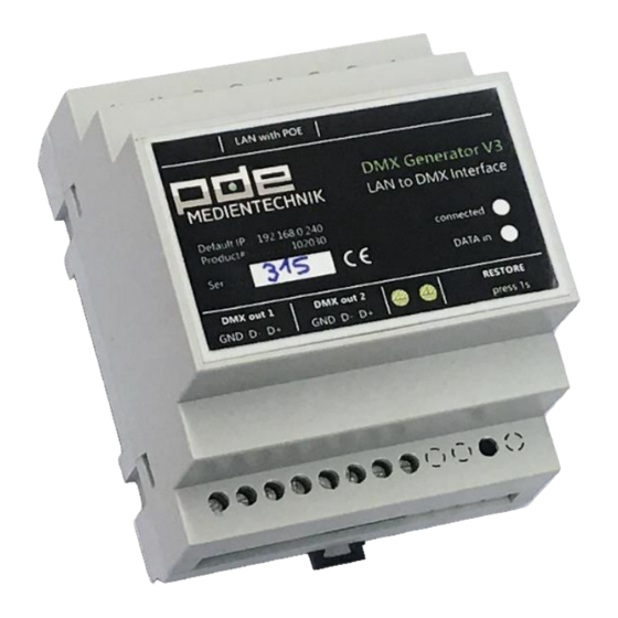 PDE 102030 DMX Generator Manuals
