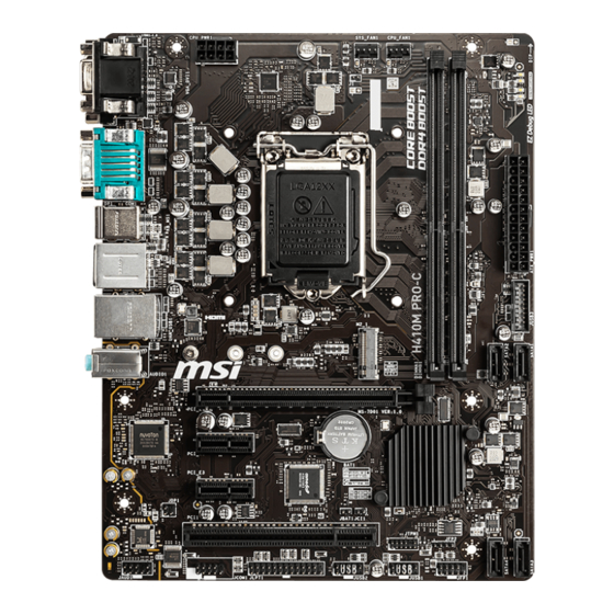 MSI H410M PRO-C User Manual