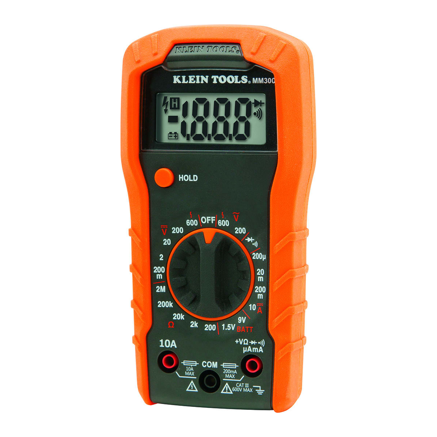 Klein Tools MM300 - Manual-Ranging Digital Multimeter Manual