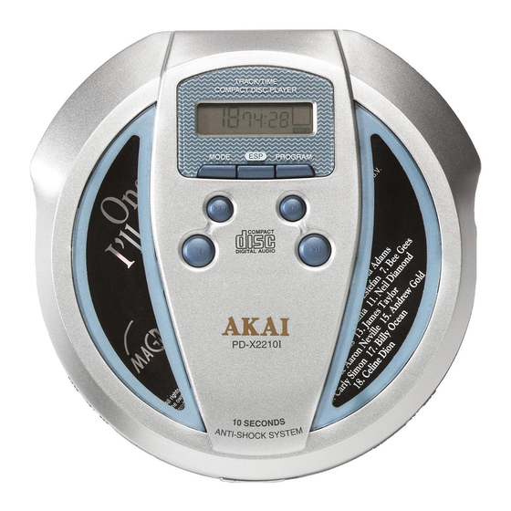 Akai PD-X2210I Operator's Manual