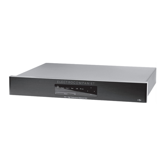 User Manuals: ELECTROCOMPANIET PD1 Analog Converter