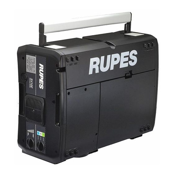 Rupes SV10E Start-Up, Operating And Maintenance Instructions