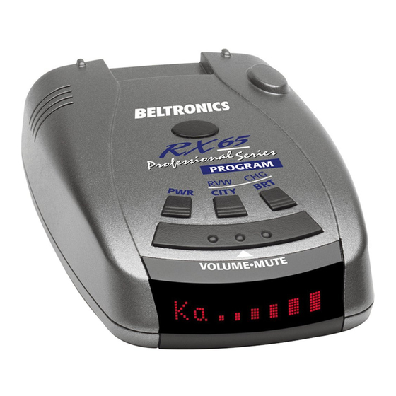 Beltronics RX 65 Owner's Manual
