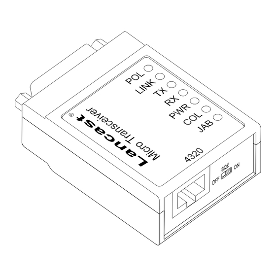 METRObility Optical Systems Lancast 4320-12 Quick Reference Card