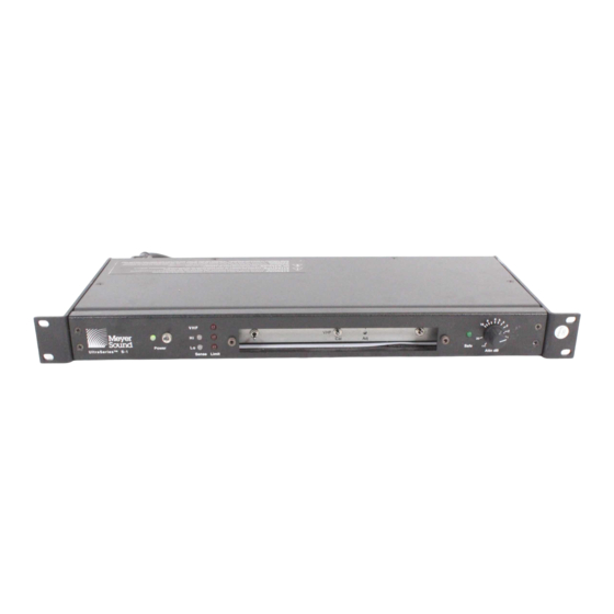 Meyer Sound Control Electronics Unit S-1 Operating Instructions