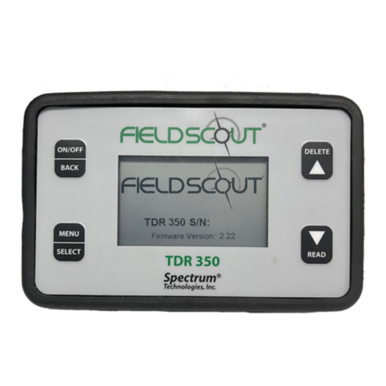 Spectrum Technologies FIELDSCOUT TDR Series Quick Start Manual