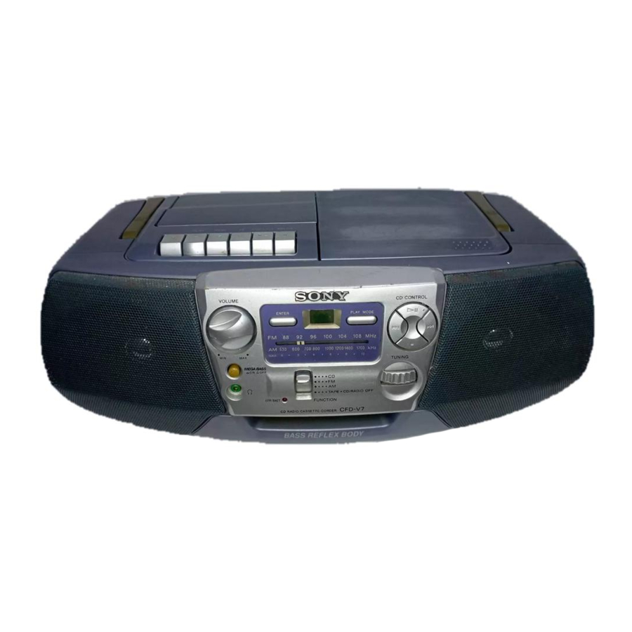 Sony CFD-V7 - CD Radio Cassette-Corder Manual