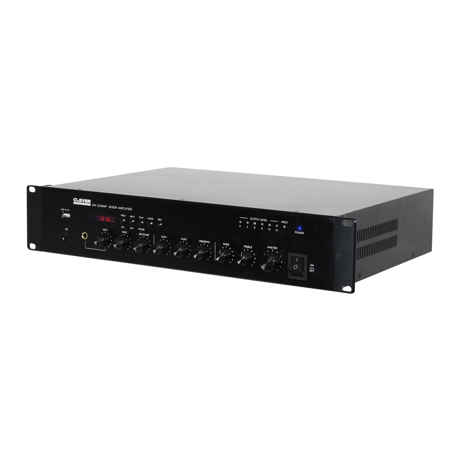 User Manuals: Clever Acoustics MA 260MP Mixer Amplifier