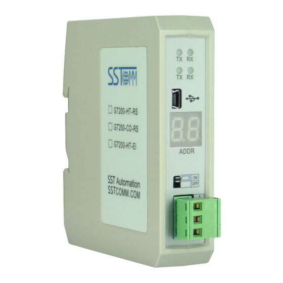 SST Automation GT200-HT-RS Modbus Gateway Manuals