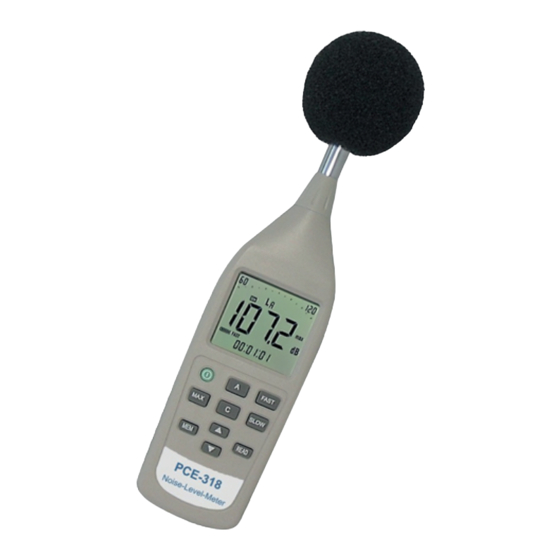PCE Americas PCE-318 Noise Meter Manuals