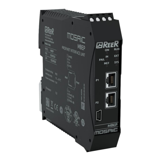Reer MBEI Installation And Use Manual