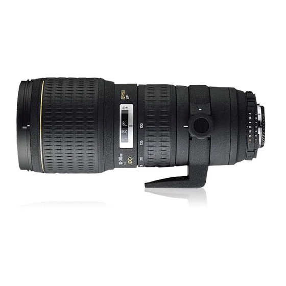 User Manuals: Sigma APO 100-300mm F4 EX IF Zoom Lens