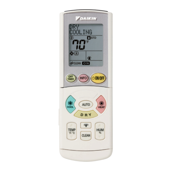 Daikin ARC447A3 Quick User Manual