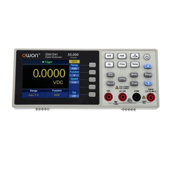 Owon XDM1041 Quick Manual