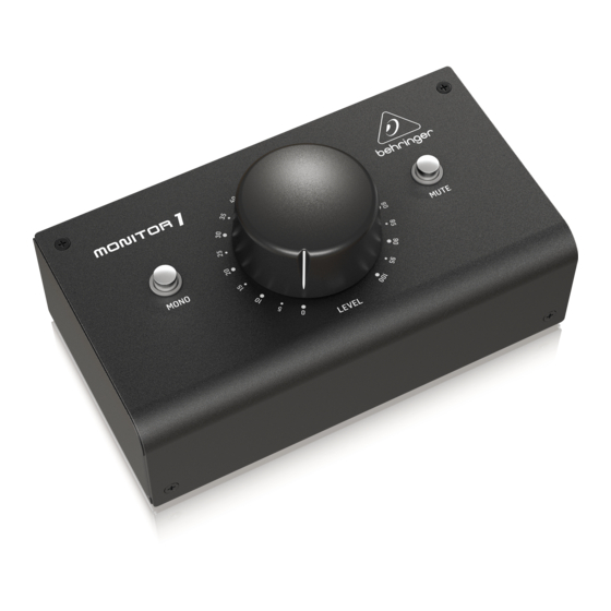 Behringer MONITOR1 Quick Start Manual