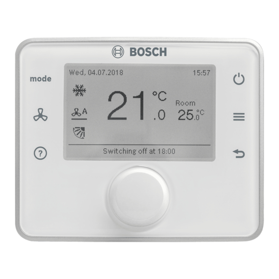 Bosch Air Room Control Manuals