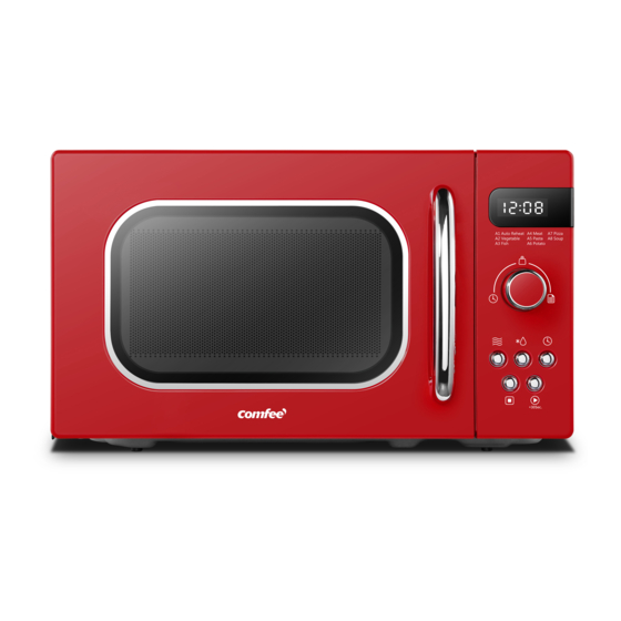 COMFEE' AM720C2RA-_A Retro Countertop Microwave Oven with Compact Size,  Position-Memory Turntable, Sound On/Off Button, Child Safety Lock and ECO Mo