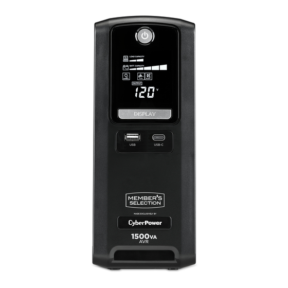 CyberPower MEMBER'S SELECTION PS1500AVRLCD User Manual