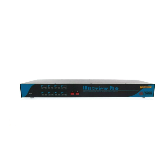 Rose electronics UltraView Pro Installation And Operation Manual