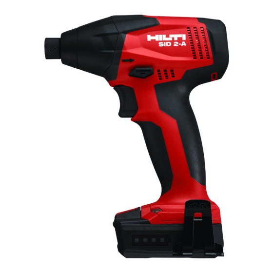 Hilti SID 2-A Original Operating Instructions