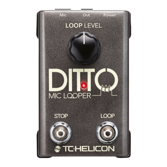 TC-Helicon Ditto Manual
