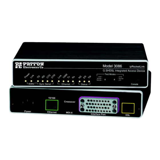 Patton electronics ipRocketLink 3086 Quick Start Manual
