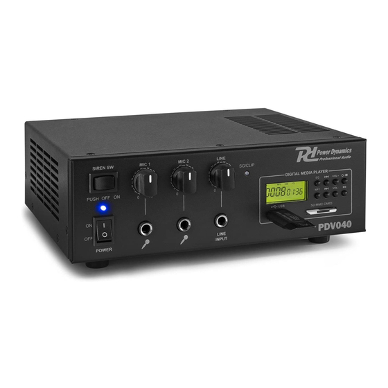 Power Dynamics PDV040 Instruction Manual