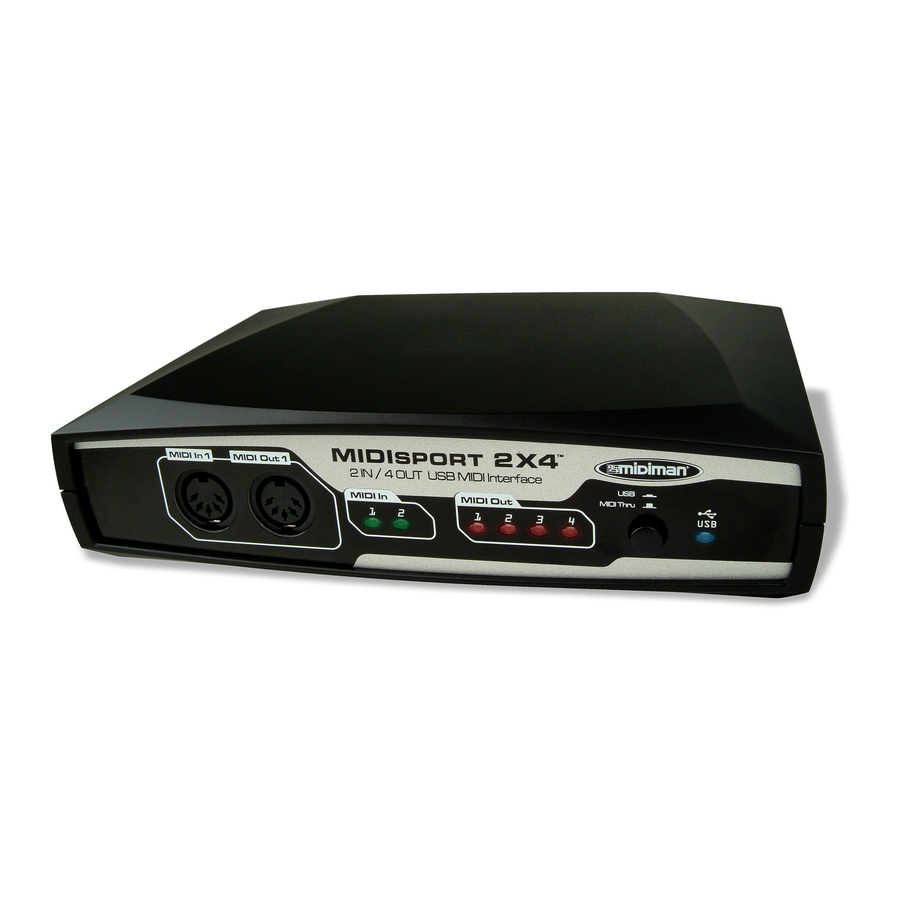 M-Audio MIDISPORT 1x1 Quick Start Manual