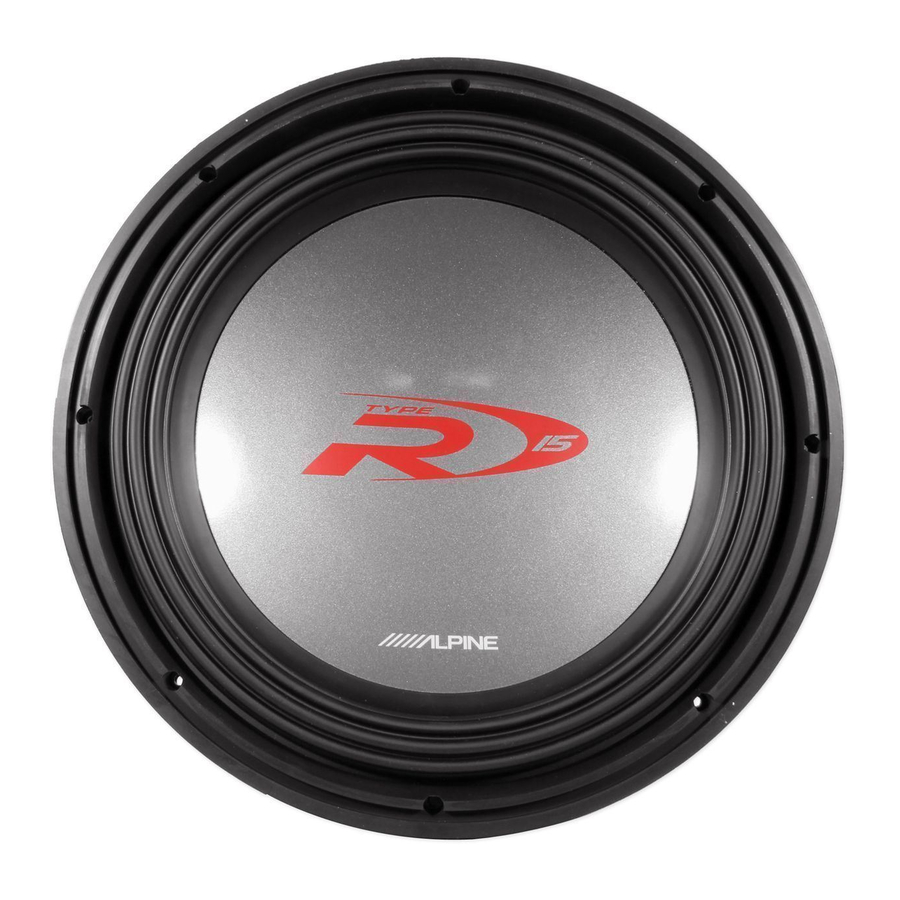 Alpine SWR-1542D - Type-R Car Subwoofer Driver Application Manual