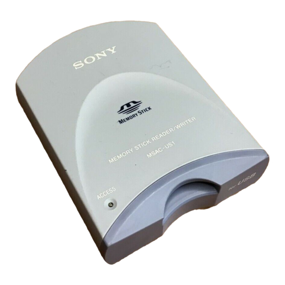 Sony MSAC-US1 Manuals